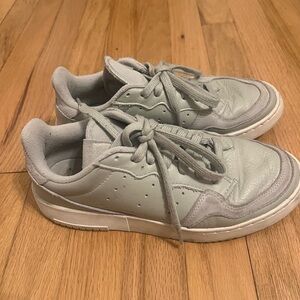 Sage Green leather Adidas Sneakers